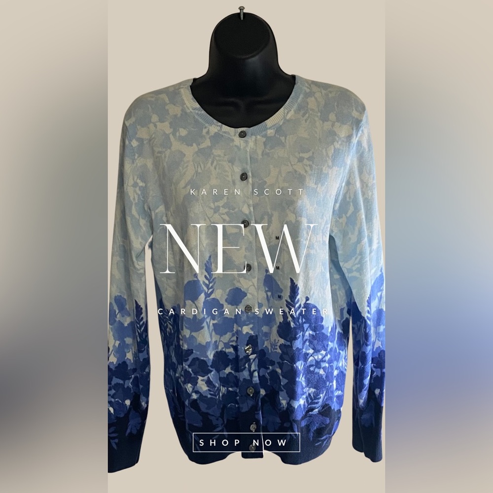 Karen Scott Cardigan - NWT - Size Medium